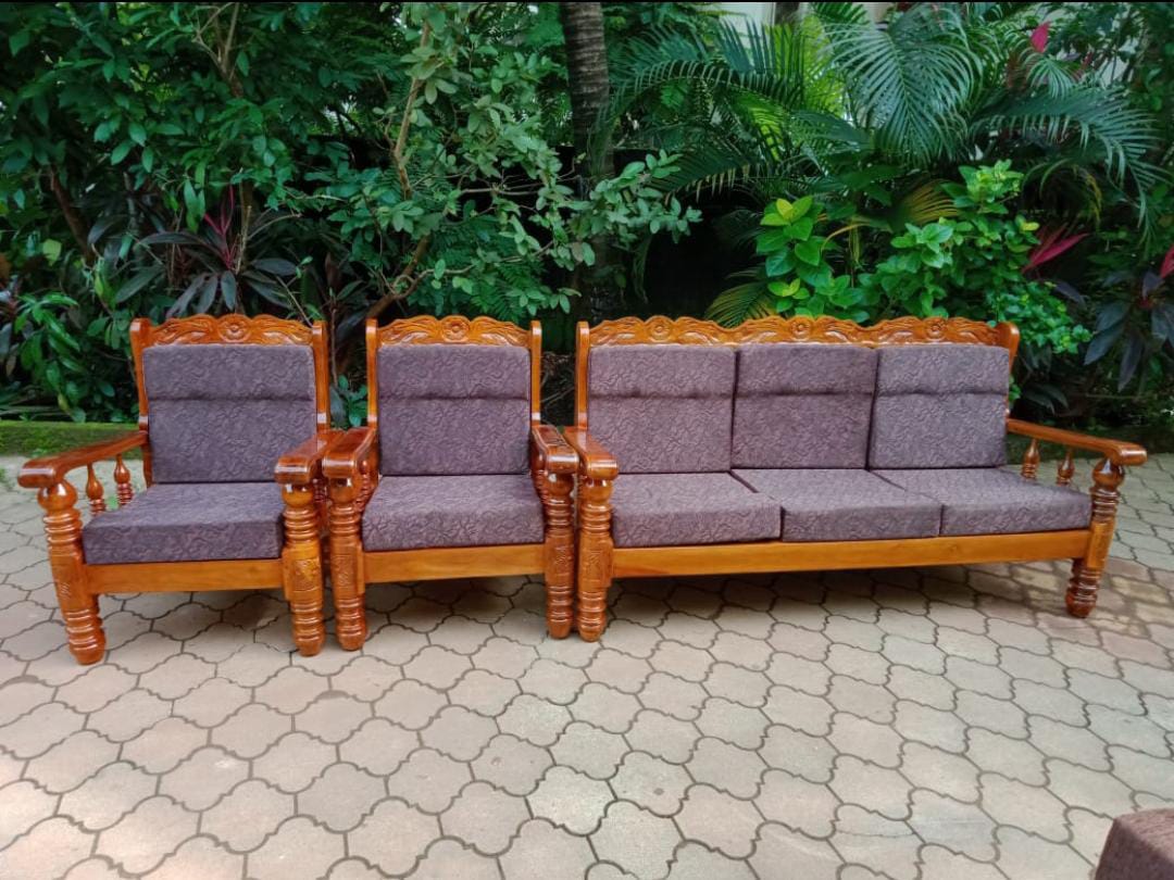 Grand 5-Seater Solid Teak Sofa Set (3+1+1) image 2